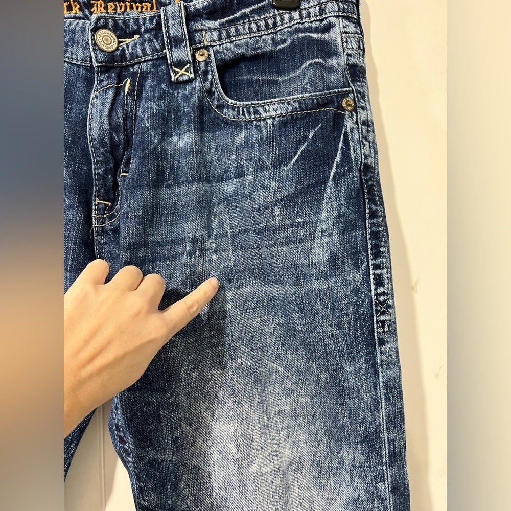 Men’s Rock Revival Jeans Acid wash look Evan straight 38 - Picture 13 of 16